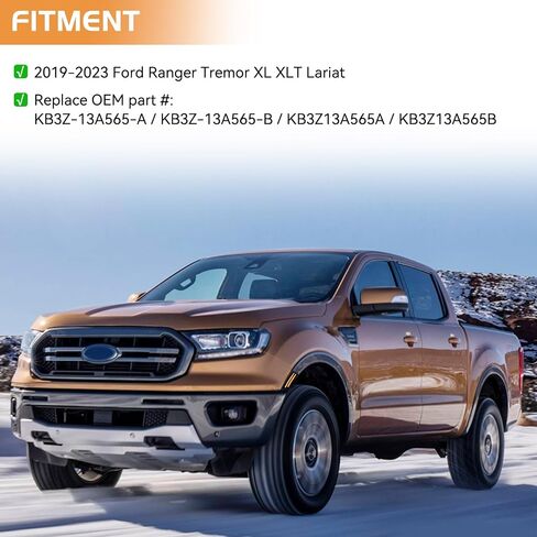مصابيح LED للعلامات الجانبية باللون الأبيض لسيارة Ford Ranger Lariat XL XLT 2019 2020 2021 2022 2023 مصابيح إشارة المصد الأمامي للحارس، عدسة مدخنة in Kuwait