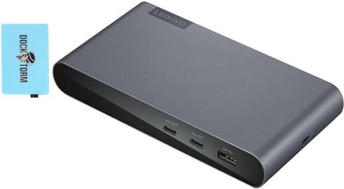 Lenovo Docking Station USB-C Universal Business Dock 40B30090TA Bundle w/DKZ USB Port Expander, Supports Dual Display at 4K (1 DP & 1 HDMI), 7 Ports, Windows Compatible, Storm Gray Color in Saudi Arabia