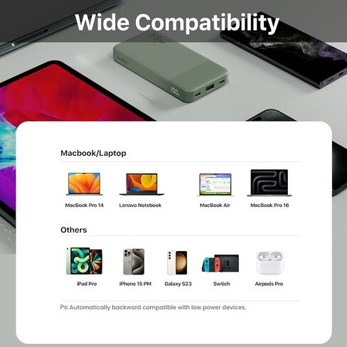 Power Bank 10000mAh, 35W Portable Charger,Fast Charging Portable Battery Pack with PD 3.0 & QC 4.0, USB C Portable Power Bank for iPhone 15 14 13 Series, Galaxy, Tablet, Switch, and More（Green） in Saudi Arabia
