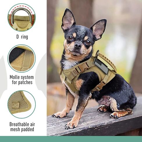 Tactical Dog Harness Pet Vest, Tactical Puppy Comfy Vest with Control Handle k9 Military Adjustable Pet Vest Harness for Outdoor Training (Medium, Black) in Saudi Arabia
