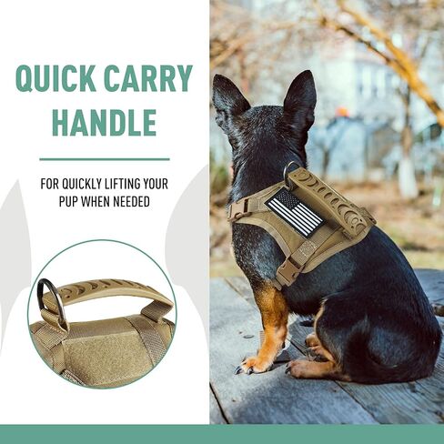 Tactical Dog Harness Pet Vest, Tactical Puppy Comfy Vest with Control Handle k9 Military Adjustable Pet Vest Harness for Outdoor Training (Medium, Black) in Saudi Arabia