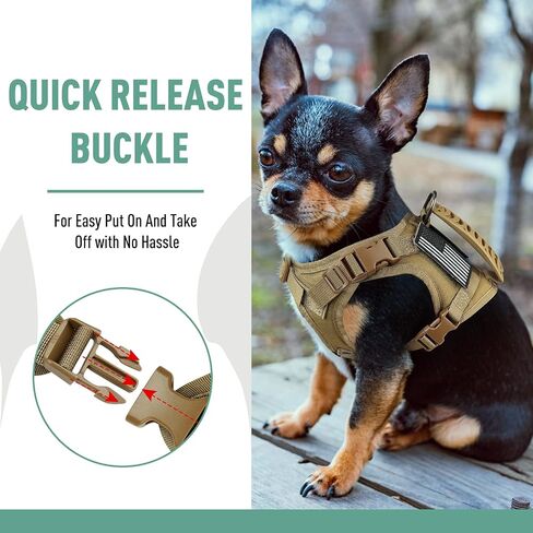 Tactical Dog Harness Pet Vest, Tactical Puppy Comfy Vest with Control Handle k9 Military Adjustable Pet Vest Harness for Outdoor Training (Medium, Black) in Saudi Arabia