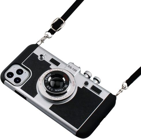 Awsaccy Emily in Paris Phone Case for iPhone 15 Pro Max 6.7 inch 2023 Camera Case Vintage Cover Cute 3D Cool Unique Design Silicone Case with Removable Neck Strap Lanyard for Girls Women Black in Saudi Arabia