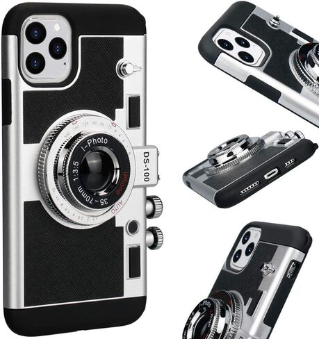 Awsaccy Emily in Paris Phone Case for iPhone 15 Pro Max 6.7 inch 2023 Camera Case Vintage Cover Cute 3D Cool Unique Design Silicone Case with Removable Neck Strap Lanyard for Girls Women Black in Saudi Arabia