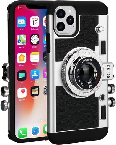 Awsaccy Emily in Paris Phone Case for iPhone 15 Pro Max 6.7 inch 2023 Camera Case Vintage Cover Cute 3D Cool Unique Design Silicone Case with Removable Neck Strap Lanyard for Girls Women Black in Saudi Arabia