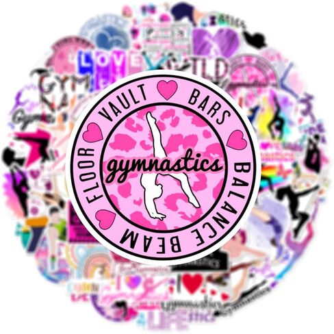 50 PCS Gymnastics Stickers Waterproof Vinyl Decal for Journaling Laptop Scrapbook Water Bottles Phone Caps Luggage for Adults Teens Kids Womens in Saudi Arabia