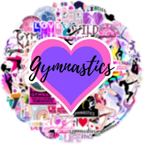 50 PCS Gymnastics Stickers Waterproof Vinyl Decal for Journaling Laptop Scrapbook Water Bottles Phone Caps Luggage for Adults Teens Kids Womens in Saudi Arabia