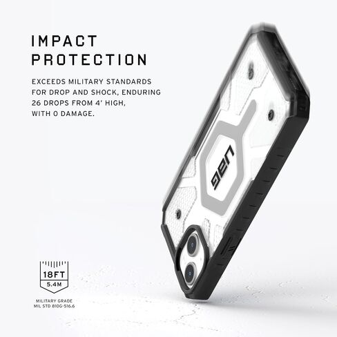 URBAN ARMOR GEAR UAG Case Compatible with iPhone 15 Case 6.1" Pathfinder Silver Built-in Magnet Compatible with MagSafe Charging Rugged Military Grade Dropproof Protective Cover in Saudi Arabia