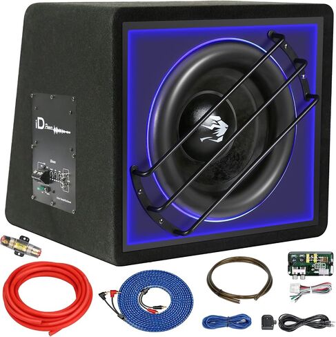 12 inches Active Powered Car Audio Subwoofer Car/Truck Vented Sub Box Enclosure 1400 Watt w/Colorful LED Ambient Lights,Final 4 Ohm,Dual Voice Coil,Built Amp,Low Profile,Remote Subwoofer Control Kit in Saudi Arabia