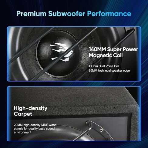 12 inches Active Powered Car Audio Subwoofer Car/Truck Vented Sub Box Enclosure 1400 Watt w/Colorful LED Ambient Lights,Final 4 Ohm,Dual Voice Coil,Built Amp,Low Profile,Remote Subwoofer Control Kit in Saudi Arabia