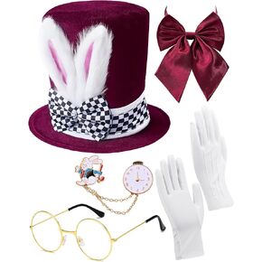 Donetuer Easter Bunny Hat Mad Hatter for Halloween Easter Cosplay