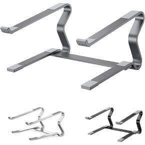 Laptop Stand Aluminum Alloy Material, Detachable PC Stand Notebook Holder, Compatible with Laptops Air/Pro/Lenovo/Dell, HP, 10'' ~ 18" Laptops, Silver