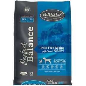 Muenster Perfect Balance OceanFish Meal Grain Free Recipe – Gluten Free Dry Dog Food - Complete and Balanced Kibble for Large, Medium or Small Breed Dogs, 25 lb