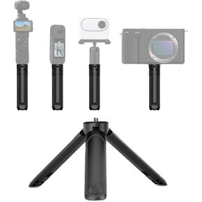 CAPART Mini Tripod for DJI Osmo Action 4 3 2 Pocket 3 2 Insta360 X4 X3 X2 ONE GO 3 3S Go Pro Hero 12 11 10 9, Action Camera and DSL Camera Webcam Phone Fill Light Microphone Mini Tripod