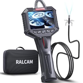Ralcam Articulating Borescope, 2-Way 180° Inspection Camera, 6.2mm Lens IP67 Waterproof Probe, 6 Adjustable LED Lights, 3.5'' Portable IPS Screen Endoscope with 3.3FT/1.0M Flexible Cable