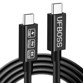 USB-C 4 Coaxial Cable,HD Display 8K/4K Monitor Cable, 240W USB C Charger Cable, 40 Gbps Data Transfer,USB 4 Cable for USB-C (Coaxial Cable, Black, 3.3Ft)