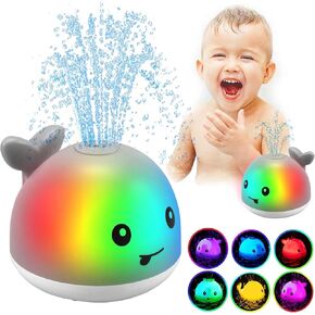 ZHENDUO Baby Bath Toys, Whale Automatic Spray Water Bath Toy, Induction Sprinkler Bathtub Shower Toys for Toddlers Kids Boys Girls, Pool Toy for Baby (White Whale)
