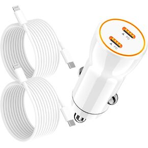 [Apple MFi Certified] iPhone 15 Fast Car Charger, BAOYUANDA 72W Dual Port USB C Super Fast Charging Adapter + 2Pack 6FT USB Cable Quick Charging for iPhone 15 Plus/15 Pro Max, iPad Pro, Airpods