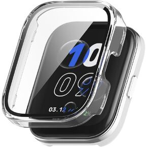 E ECSEM Case Intended for Amazfit Bip 5 Unity Frame PC Protective Cover with Tempered Glass Film for Amazfit Bip 5 Unity Smartwatch Screen Protectors Accessories (6Colors)