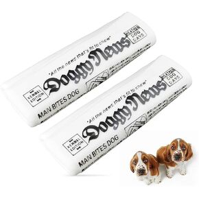 GabeFish 2 PCS Newspaper Dog Toy, 6.2 x 2.1-in (16 x 6.5 cm), Funny Chew Toys for Dogs, Teething Chew Toys for Dog