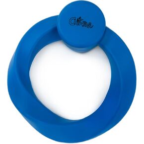 CHIWAVA 6.4" Rubber Ring Chew Dog Toy with Snack Bowl Training Fetch Toys for Large Dogs Color Blue