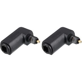 MECCANIXITY Optical Adaptor Fiber Optic Audio Adaptor 90 Degree Digital Fiber Optic Connector Adapter 34mm Black 2PCS