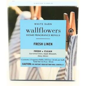 White Barn Wallflowers Home Fragrance Refills 2 Bulbs (White Tea Sage), Clear