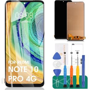 TFT for Redmi Note 10 Pro Screen Replacement 4G for Xiaomi Redmi Note 10 Pro LCD Digitizer Kits for Redmi M2101K6G Screen Touch Display Assembly Repair Parts M2101K6R
