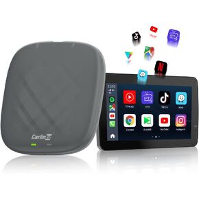 CarlinKit New CarPlay Ai Box Android 13.0 Only for OEM Wired CarPlay(Touchscreen) or Wired Android Auto(Touchscreen), Built-in 4G Net, 8-Core 4+64G, YouTube, Netflix - Fast Auto Connect