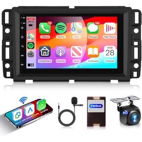 2G 64G Car Radio for Chevrolet Chevy Silverado Tahoe GMC Sierra Yukon Stereo with Wireless Apple CarPlay Android Auto 7 Inch Touch Screen with Bluetooth FM RDS GPS WiFi HiFi AHD Backup Camera Mic