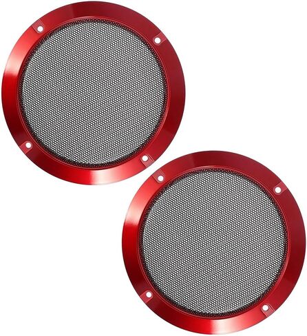 Unifizz 2pcs Car Audio Speaker Cover Mesh Subwoofer Grill Horn Guard 5'' Red Protector in Saudi Arabia
