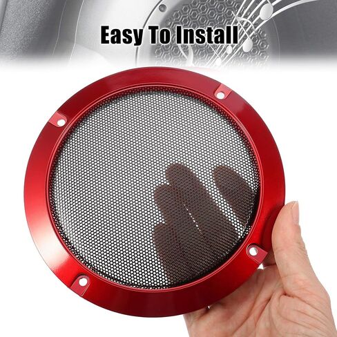 Unifizz 2pcs Car Audio Speaker Cover Mesh Subwoofer Grill Horn Guard 5'' Red Protector in Saudi Arabia
