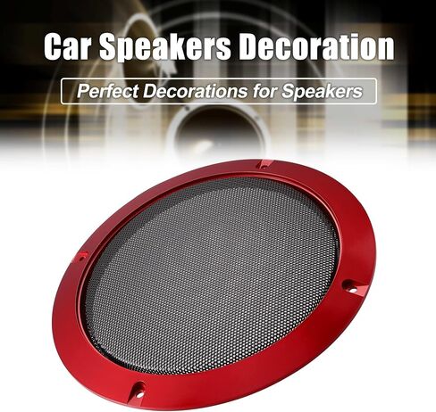 Unifizz 2pcs Car Audio Speaker Cover Mesh Subwoofer Grill Horn Guard 5'' Red Protector in Saudi Arabia