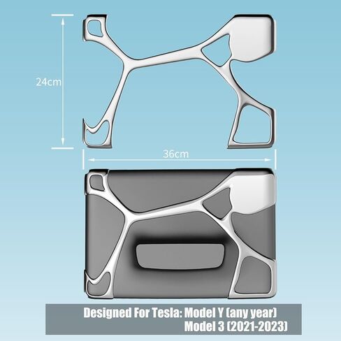 ZXQ Screen Protector Frames for Tesla Model Y 3,Center Console Screen Frame Ornament,Screen Edge Protector Decoration Interior Accessories (Silver) in Saudi Arabia