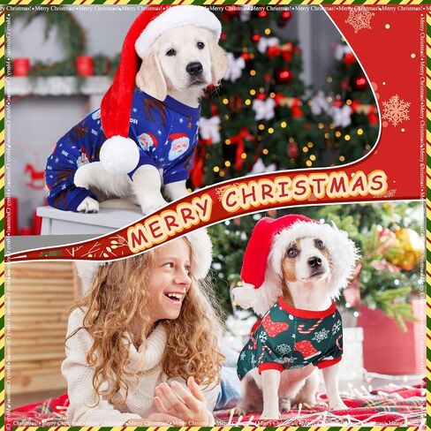 Xuniea 6 Pieces Pet Pajamas Christmas Jumpsuit, Santa, Snowman, Tree Designs for Dogs & Cats(Large) in Kuwait