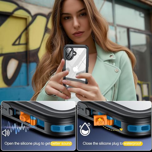 حافظة ANTSHARE لهاتف iPhone 16 Pro، واقي شاشة مدمج مقاوم للماء، [مقاومة للسقوط العسكري بطول 12 قدمًا] [مقاومة للصدمات لجسم كامل] [مقاومة للغبار] [IP68 تحت الماء] حافظة هاتف لهاتف iPhone 16 Pro مقاس 6.3 بوصات - أسود/شفاف in Kuwait