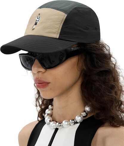 CLAPE 5 Panel Cap Curved Bill Dad Golf Cap Waterproof Nylon Hat Stylish Embroidered Baseball Cap Hip Pop Dancing Snapback Cap in Kuwait