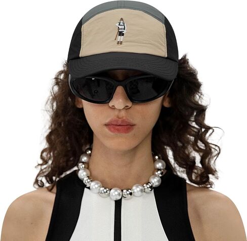 CLAPE 5 Panel Cap Curved Bill Dad Golf Cap Waterproof Nylon Hat Stylish Embroidered Baseball Cap Hip Pop Dancing Snapback Cap in Kuwait