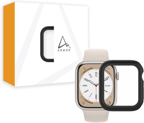 ARMOR 9H Tempered Glass Protective Case for Apple Watch Series 9/8, 41mm, 9H with HD (Mysteric Black) in Kuwait