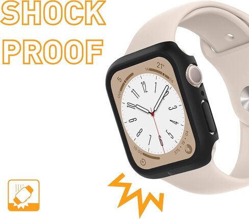 ARMOR 9H Tempered Glass Protective Case for Apple Watch Series 9/8, 41mm, 9H with HD (Mysteric Black) in Kuwait