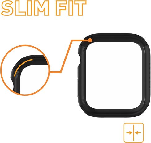 ARMOR 9H Tempered Glass Protective Case for Apple Watch Series 9/8, 41mm, 9H with HD (Mysteric Black) in Kuwait