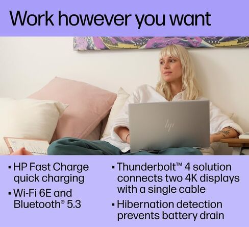 كمبيوتر محمول HP Envy 2 في 1 بشاشة لمس، Intel Core Ultra 7، Envy x360 16 بوصة كمبيوتر محمول مساعد، Thunderbolt 4، كاميرا 5MP IR، Wi-Fi 6E، Windows 11، W/Stylus Pen (16 جيجابايت RAM | 2 تيرابايت PCIe SSD ) in Saudi Arabia