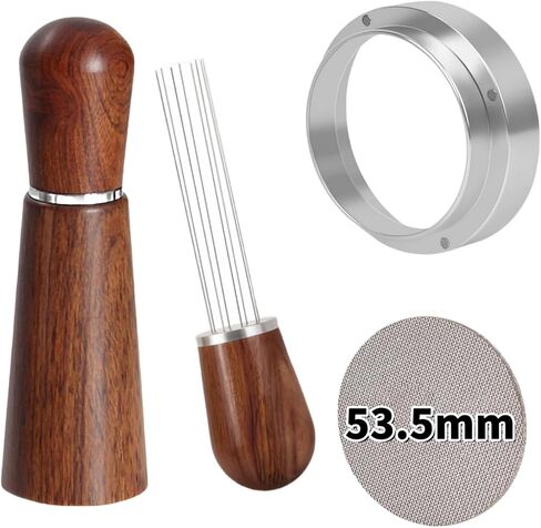 Wdt Tool Espresso, 8 Needles Espresso Distribution Tool Espresso Stirrer,Dosing Funnel and Puck Screen, Espresso Accessories Kit for Barista (51mm) in Saudi Arabia