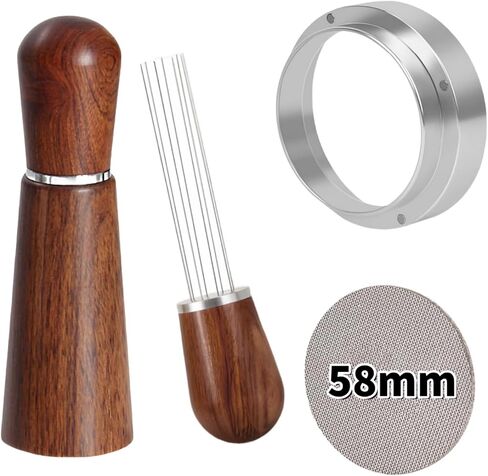 Wdt Tool Espresso, 8 Needles Espresso Distribution Tool Espresso Stirrer,Dosing Funnel and Puck Screen, Espresso Accessories Kit for Barista (51mm) in Saudi Arabia