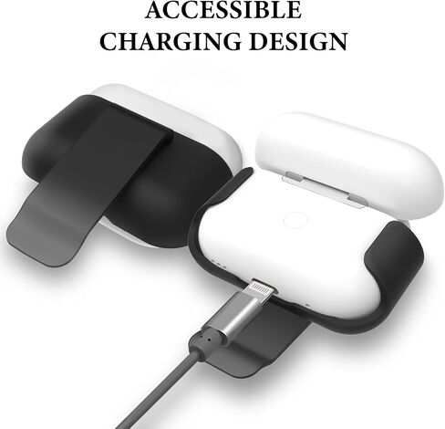 Geekria Wireless Earbuds Case Ultra Light Belt Clip Pocket Holder, Compatible with AirPod Pro, AirPod Pro 2 True Wireless Earbuds, Charging Port Accessible (Black) in Saudi Arabia