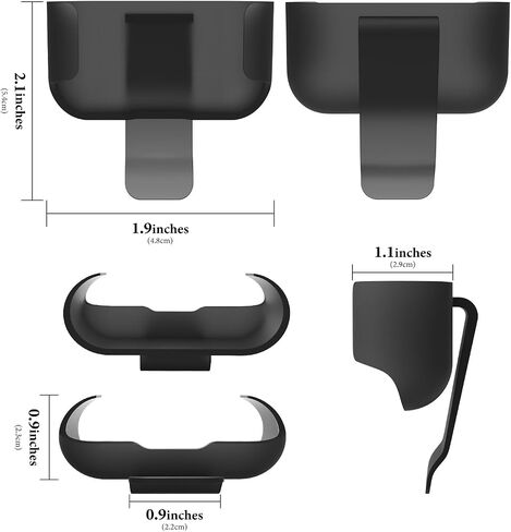 Geekria Wireless Earbuds Case Ultra Light Belt Clip Pocket Holder, Compatible with AirPod Pro, AirPod Pro 2 True Wireless Earbuds, Charging Port Accessible (Black) in Saudi Arabia