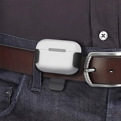 Geekria Wireless Earbuds Case Ultra Light Belt Clip Pocket Holder, Compatible with AirPod Pro, AirPod Pro 2 True Wireless Earbuds, Charging Port Accessible (Black) in Saudi Arabia