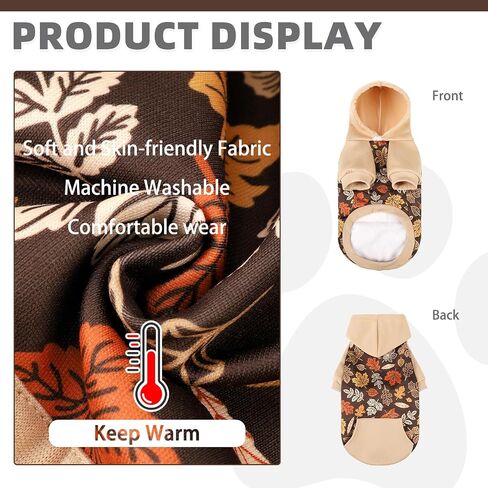 KOOLTAIL Dog Hoodies, Soft Dog Sweater, Spring Dog Coats, Warm Fleece Pet Clothes Hooded Sweatshirt with Pocket for Small Medium Large Dogs Cats Boys Girls, Holiday Flower Purple M in Saudi Arabia
