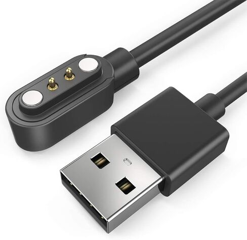 E ECSEM متوافق مع شاحن الساعة الذكية IOWODO R30 Pro، سلك شاحن بديل لكابل شحن USB مغناطيسي لملحقات الساعة الذكية IOWODO R30 Pro 3.3FT، أسود in Saudi Arabia