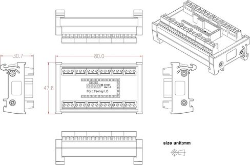 وحدة لوحة القطع الطرفية لإصدار Teensy LC، DIN Rail Mount in Kuwait